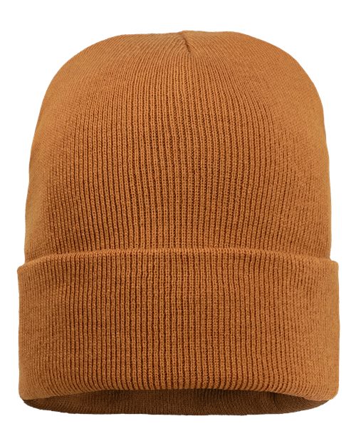 12" Sherpa Lined Cuffed Beanie | USA Decoration