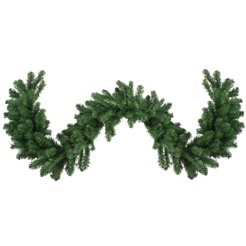 6 ft Pre-Lit Pine Christmas Garland styled along a festive mantel