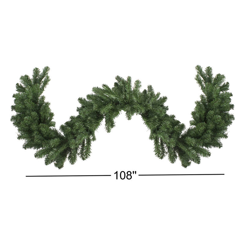 6 ft Pre-Lit Pine Christmas Garland styled along a festive mantel