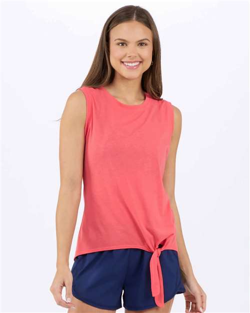 Women's Knot Front Sleeveless T-Shirt | USA Decoration
