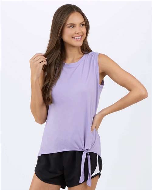 Women's Knot Front Sleeveless T-Shirt | USA Decoration