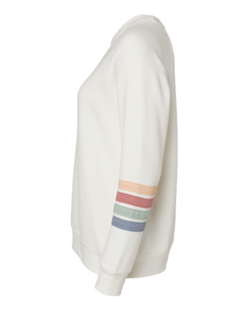 Women's Striped Sleeves Crewneck Sweatshirt | USA Decoration
