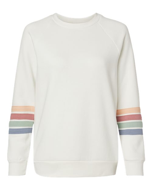 Women's Striped Sleeves Crewneck Sweatshirt | USA Decoration