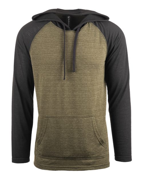Yarn-Dyed Hooded Raglan Long Sleeve T-Shirt | USA Decoration