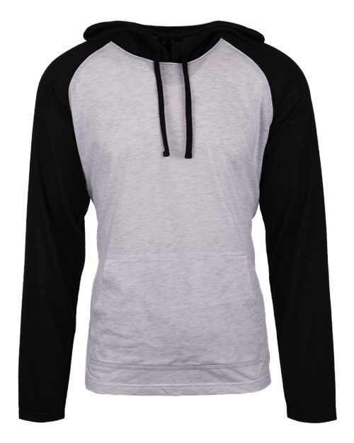 Yarn-Dyed Hooded Raglan Long Sleeve T-Shirt | USA Decoration