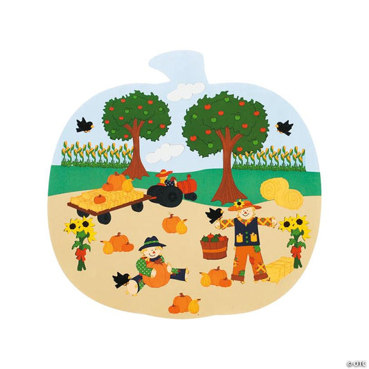 10 1/2" x 10 1/2" Pumpkin Patch-Shaped Sticker Scenes - 12 Pc.