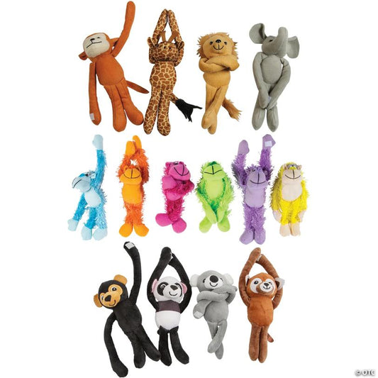 10 1/2" x 11" Bulk 72 Pc. Long Arm Stuffed Zoo Animal Kit