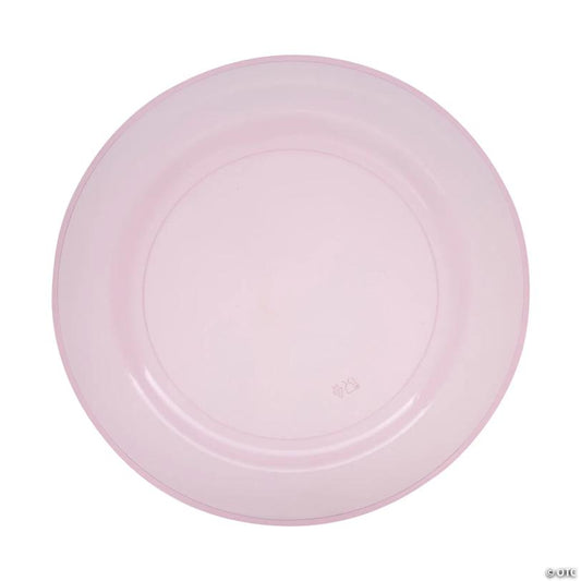 10 1/4" Premium Blush Disposable Plastic Dinner Plates - 25 Pieces | USA Decoration®