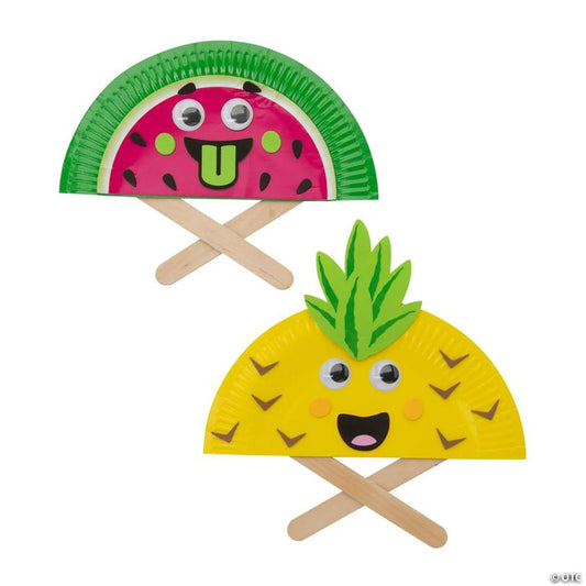 10 1/4" Smiling Fruit Fan Paper Plate & Foam Craft Kit - Makes 12 | USA Decoration®