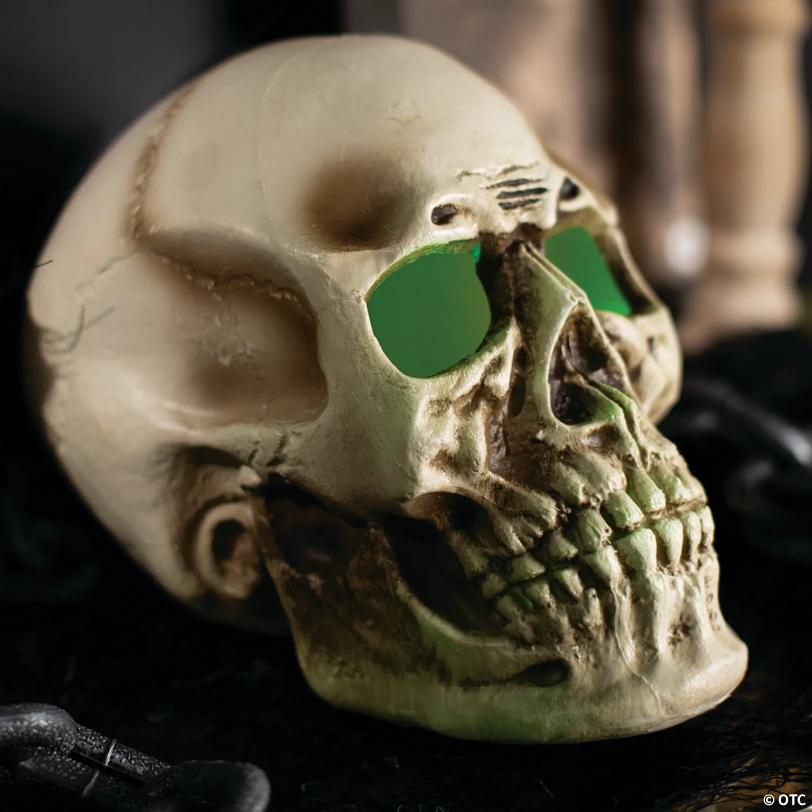 10 3/4" x 12 1/2" Giant Light-Up Skull Plastic Halloween Decoration