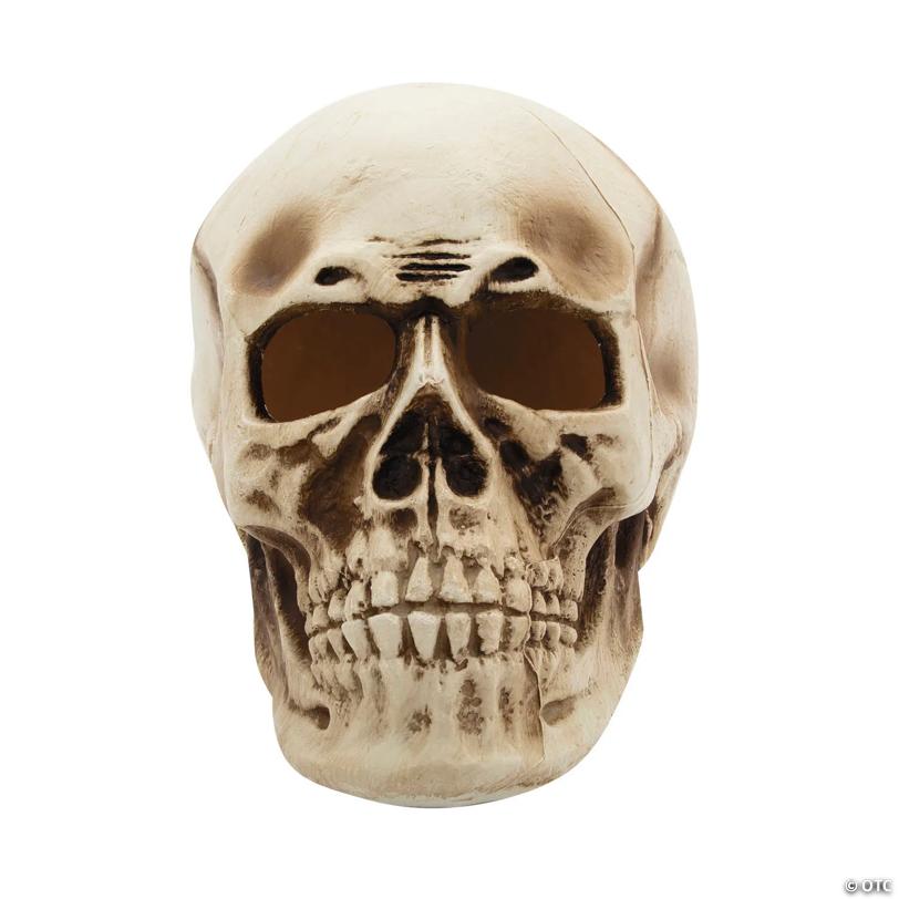 10 3/4" x 12 1/2" Giant Light-Up Skull Plastic Halloween Decoration