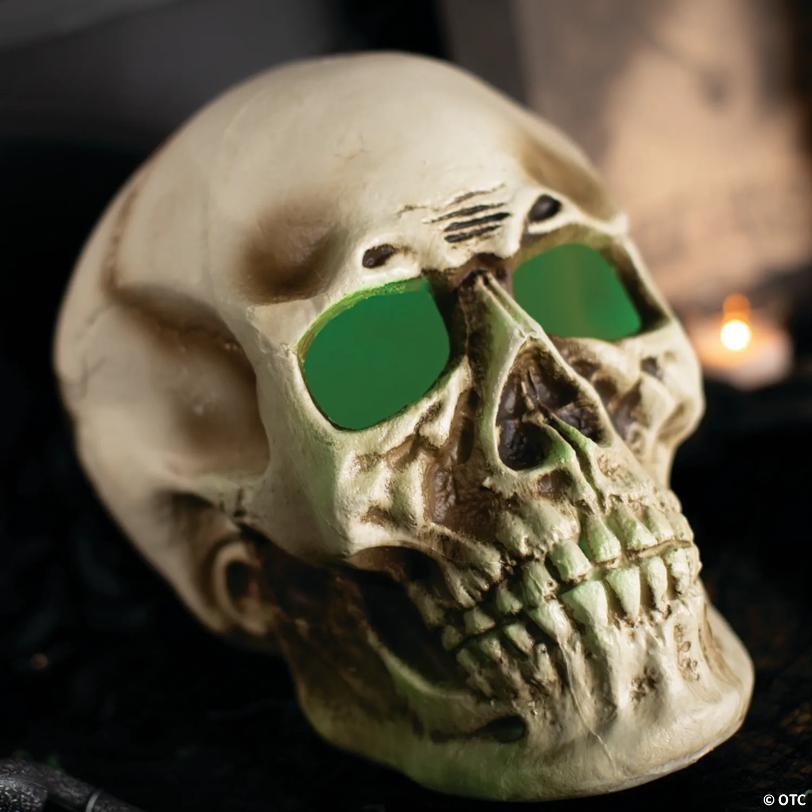 10 3/4" x 12 1/2" Giant Light-Up Skull Plastic Halloween Decoration