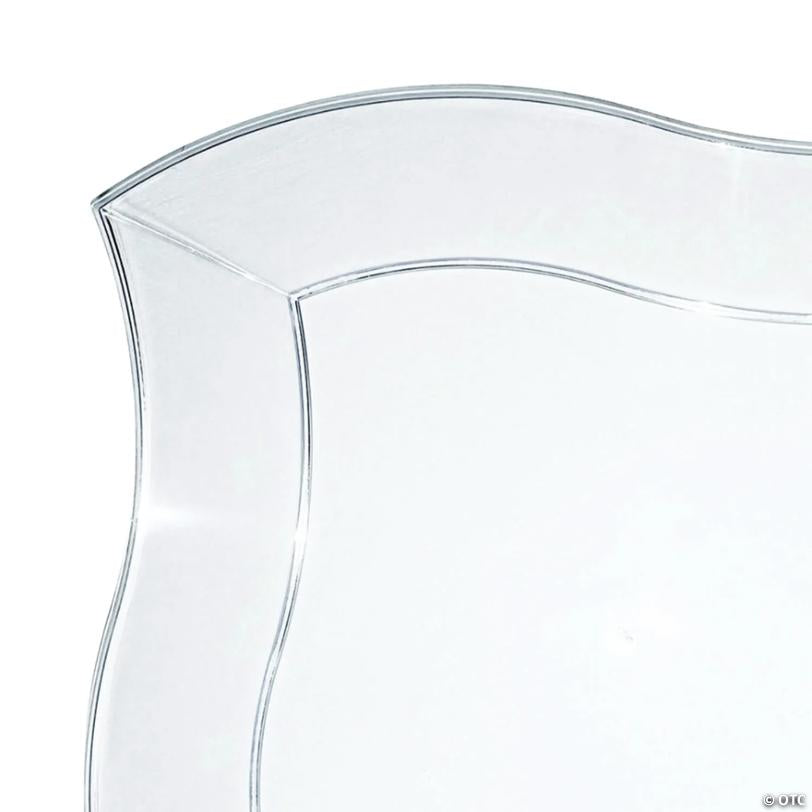 10" Clear Wave Plastic Dinner Plates (40 Plates) | USA Decoration®