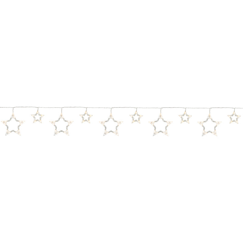 10 Count Clear LED Twinkle Star Icicle Christmas Lights 10.25 ft White Wire