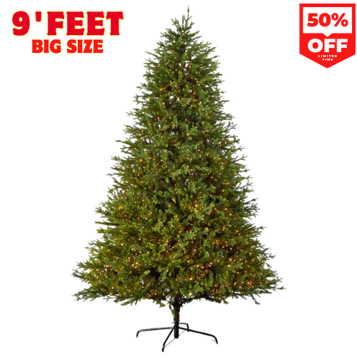 9' Southern Fir Tree with 2400 3mm Lights Bright Pre-Lit Christmas Tree for Elegant Holiday Décor