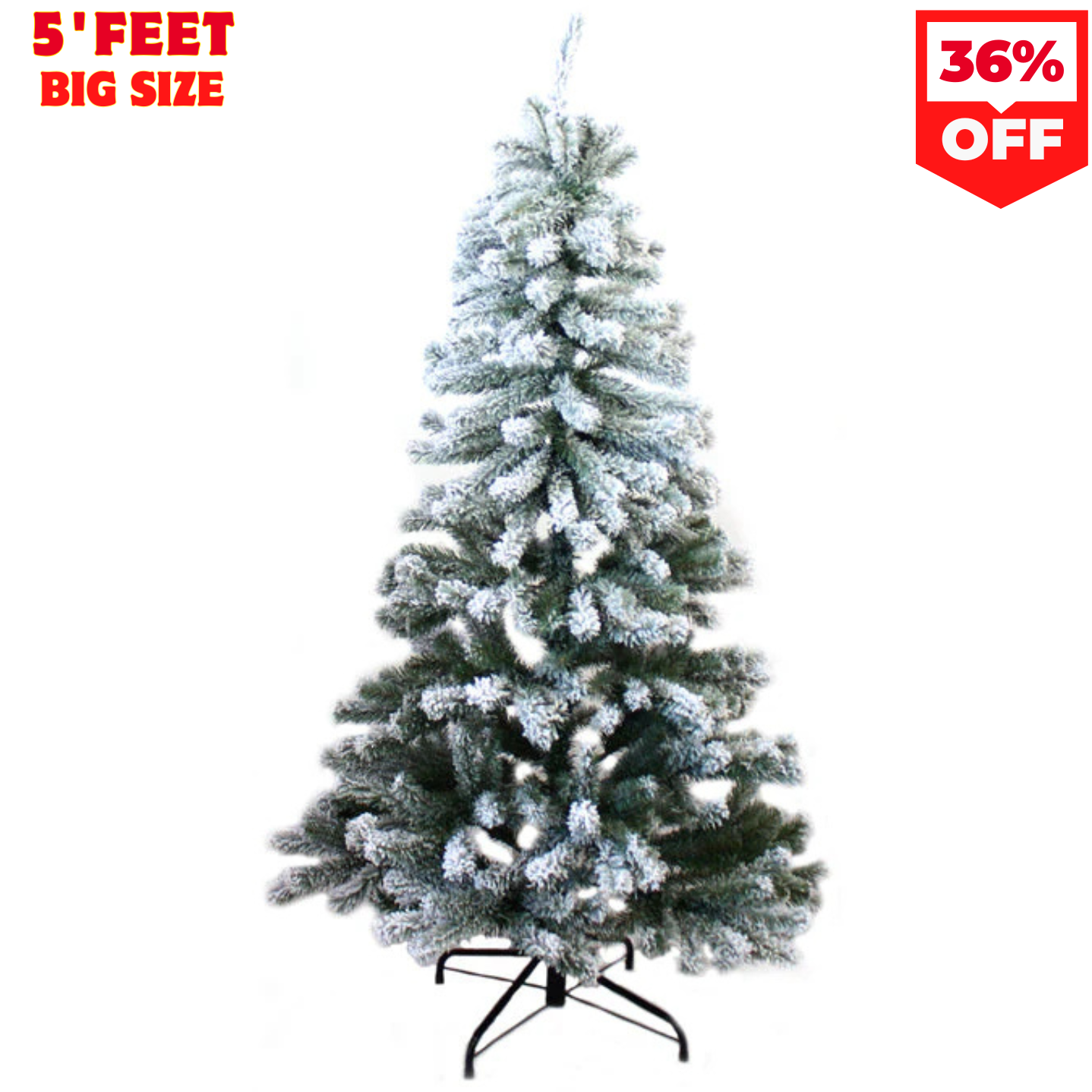 5 ft PVC Christmas Tree Snow Flocked