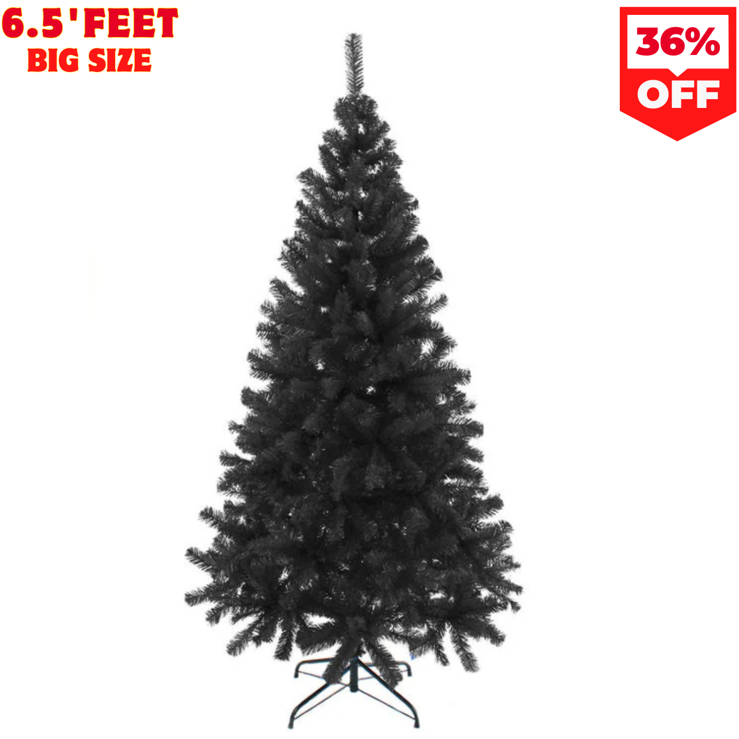 6.5 ft PVC Christmas Tree - Black