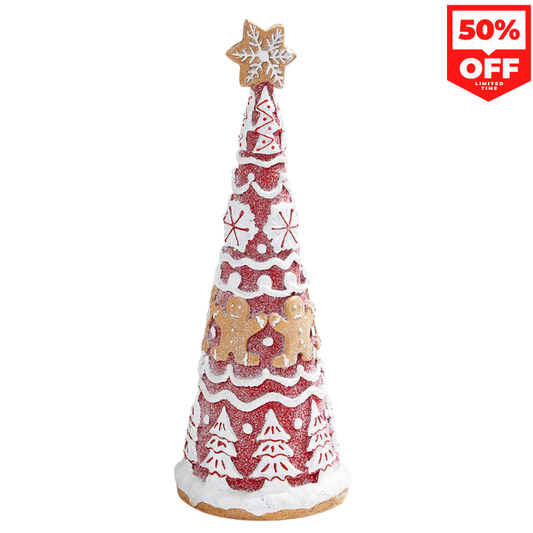 14" Gingerbread Resin Tree Sweet Holiday Candyland Table Décor