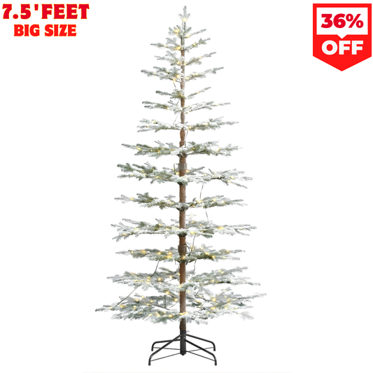 7.5 Foot Sierra Pine Lightly Flocked Christmas Tree with 300 Warm White LED Lights