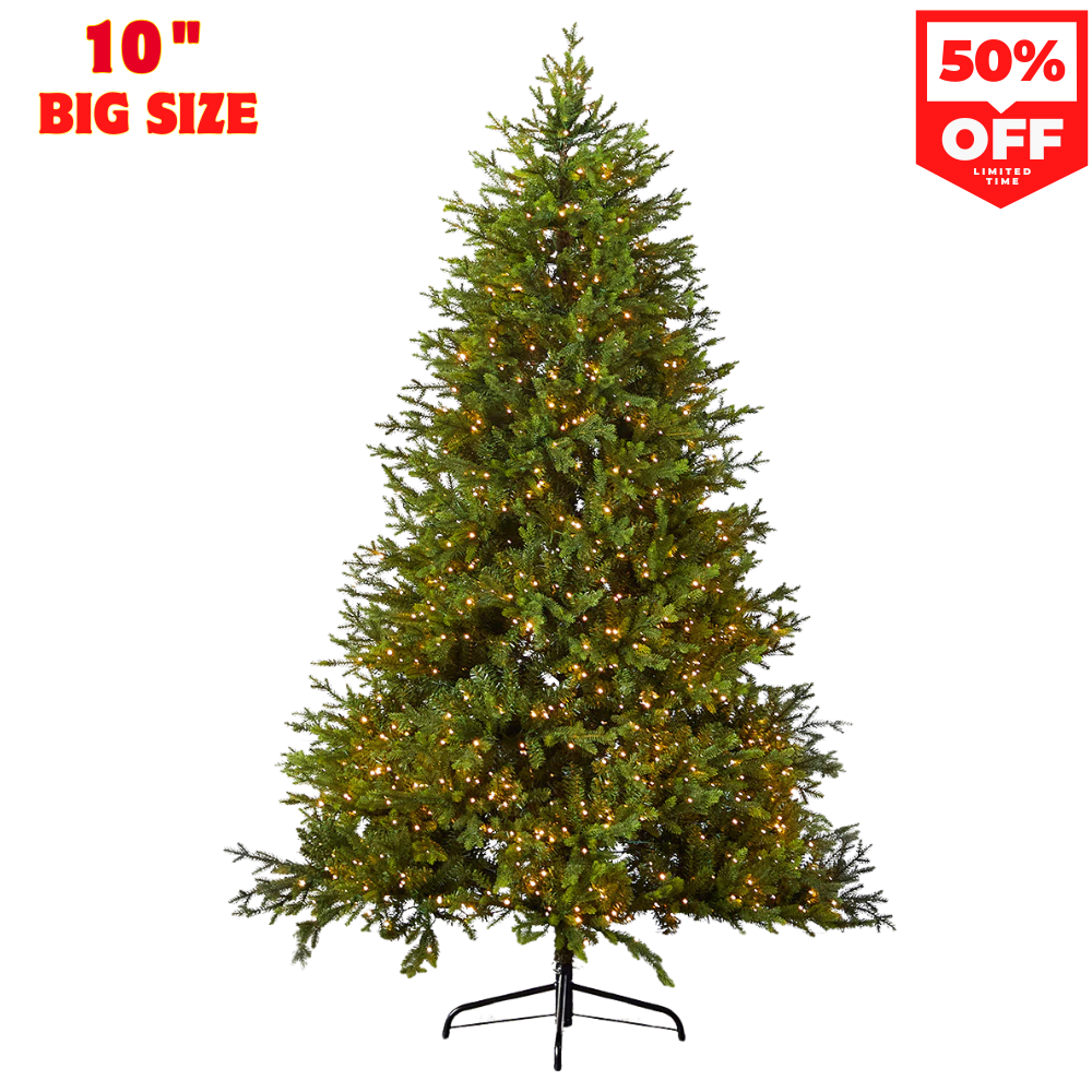 10 Foot Slim Southern Fir Christmas Tree with 2,000 Color-Changing LED Lights