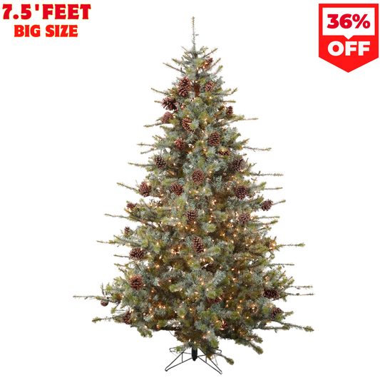7.5 Foot Mammoth Pine Christmas Tree with 900 Warm White Lights