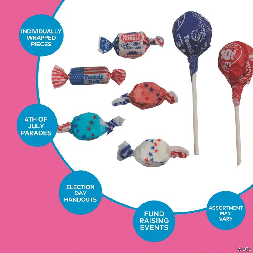 10 lbs. Bulk 1000 Pc. Patriotic Red, White & Blue Candy Assortment