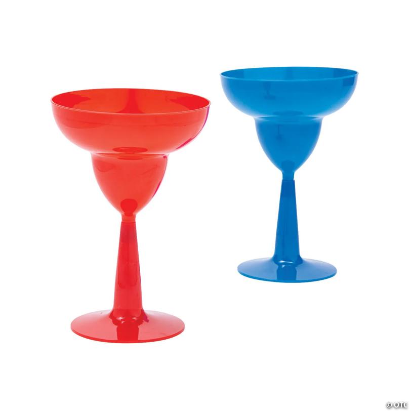 10 oz. Patriotic Margarita Disposable Plastic Margarita Glasses