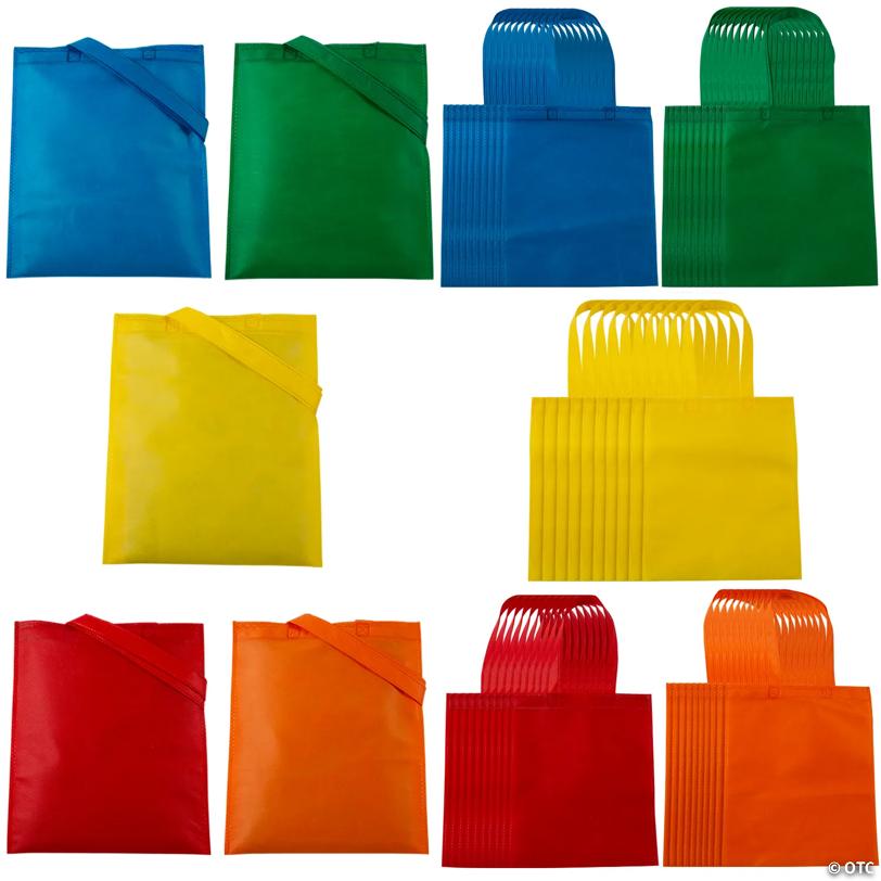 10" x 12" Bulk 50 Pc. Medium Solid Color Nonwoven Tote Bags