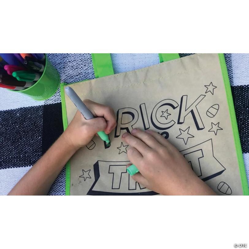 10" x 12" Color Your Own Large Halloween Nonwoven Tote Bags - 12 Pc.
