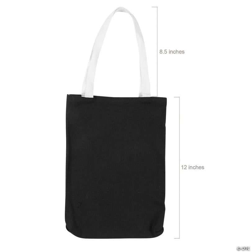 10" x 12" Medium Black Canvas Tote Bags - 12 Pc.