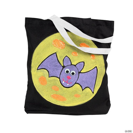 10" x 12" Medium Black Canvas Tote Bags, 12-Pack – Reusable Shopping & Craft Bags
