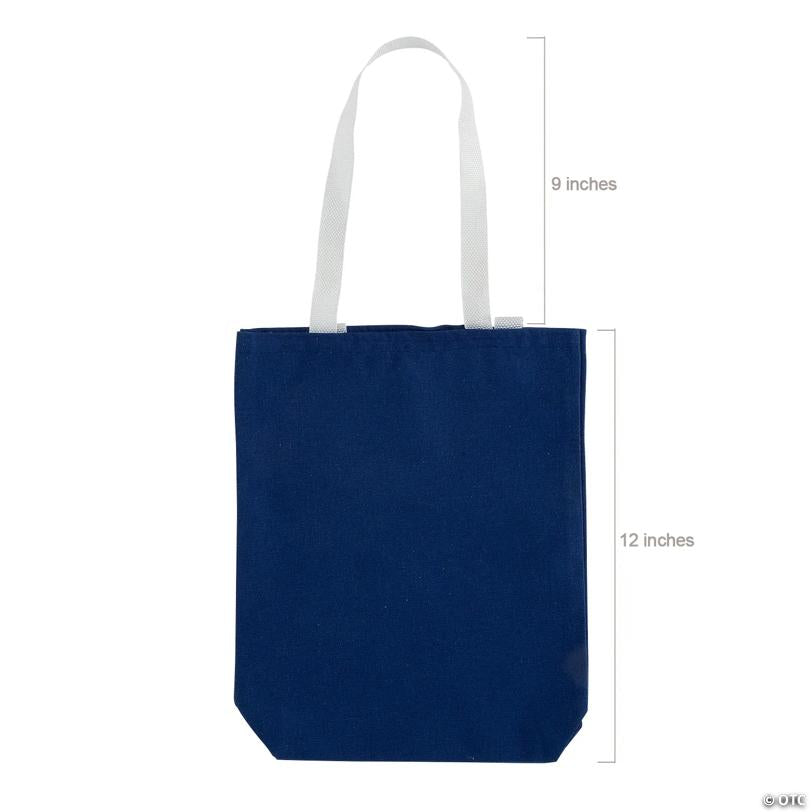 10" x 12" Medium Blue Canvas Tote Bags - 12 Pc.