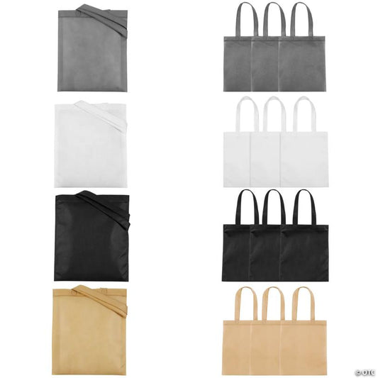10" x 12" Medium Neutral Color Nonwoven Tote Bags Assortment - 12 Pc.