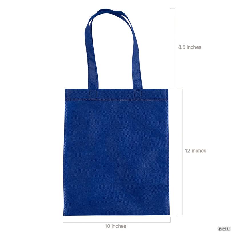 10" x 12" Medium Blue Nonwoven Tote Bags - 12 Pc.