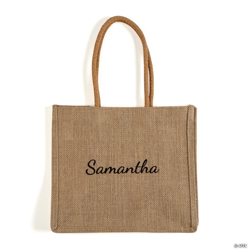 10" x 12" Personalized Medium Burlap Tote Bag