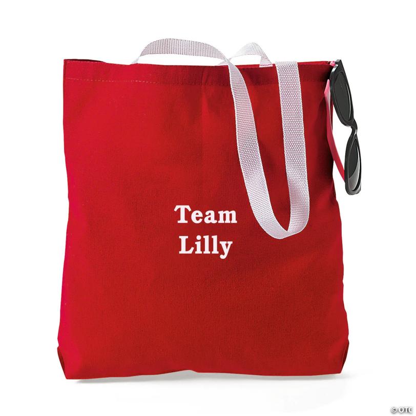 10" x 12" Personalized Medium Red Canvas Tote Bags - 12 Pc.