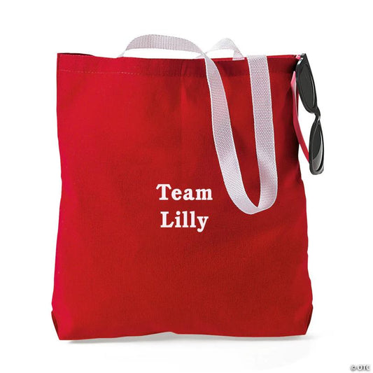10" x 12" Personalized Medium Red Canvas Tote Bags - 12 Pc.
