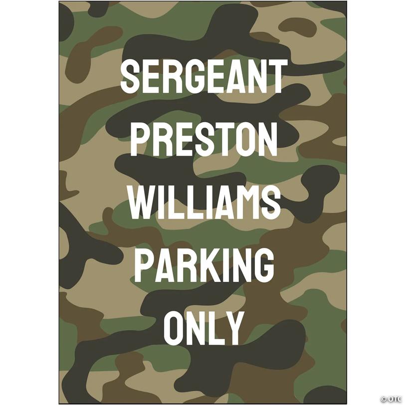 10" x 14" Personalized Message Camouflage Metal Parking Sign