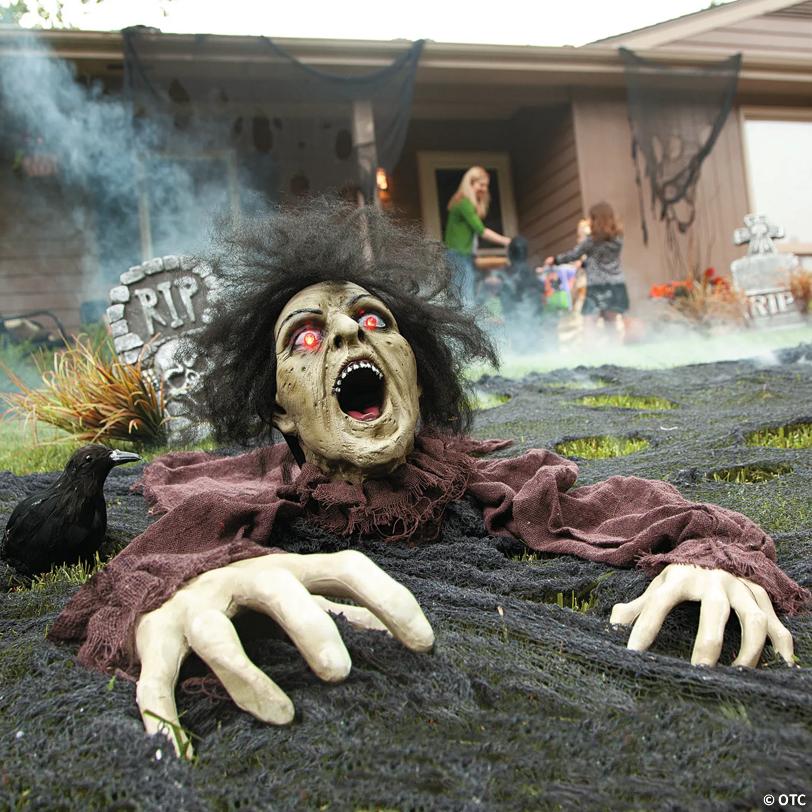 10" x 25" Clawing Zombie Groundbreaker with LED Eyes Halloween Decoration