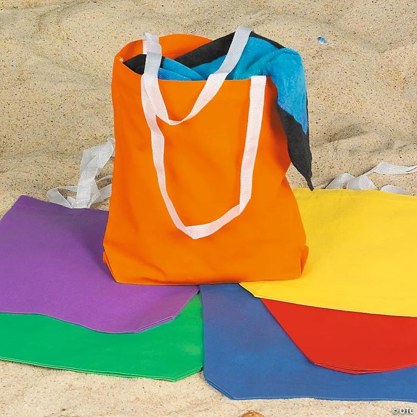 10" x 2" x 12" Bulk 50 Pc. Medium Canvas Tote Bag Assortment