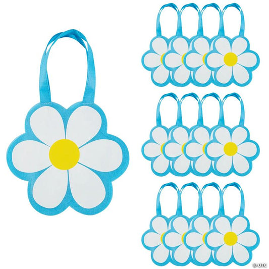 10" x 9" Medium Daisy Nonwoven Tote Bags -12 Pc.