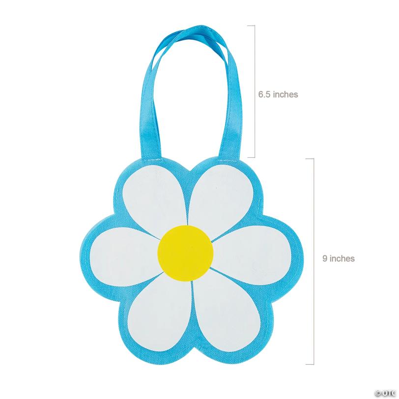 10" x 9" Medium Daisy Nonwoven Tote Bags -12 Pc.