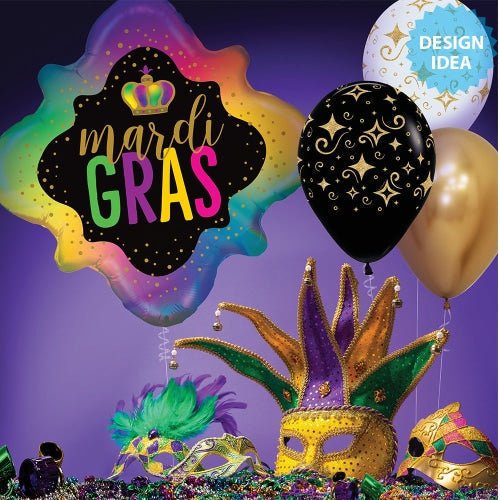 Latex Balloons 11 Inch Golden Diamonds Fashion White