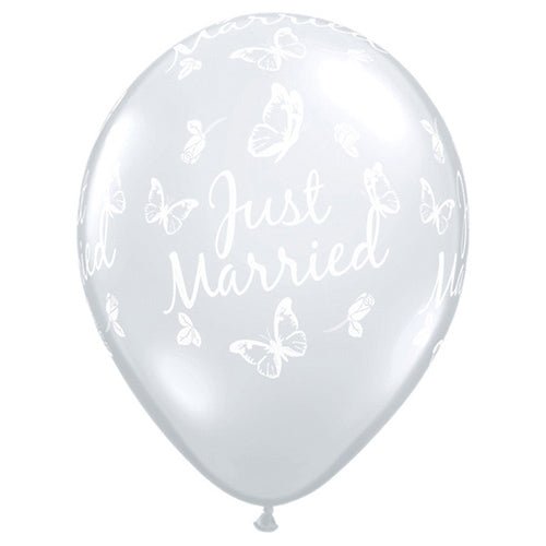 Latex Balloons Just Married Butterflies-A-Round