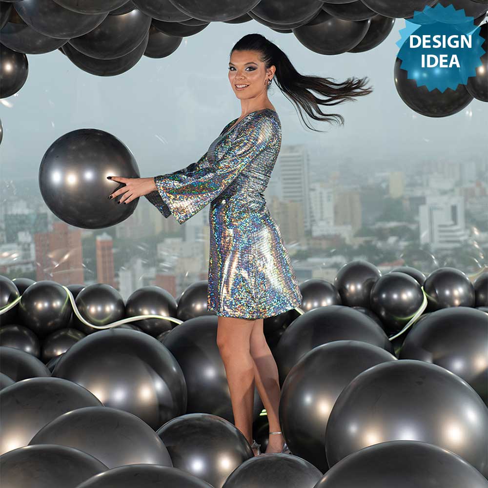 Latex Balloons 11 Inch Sempertex Silk Midnight Grey