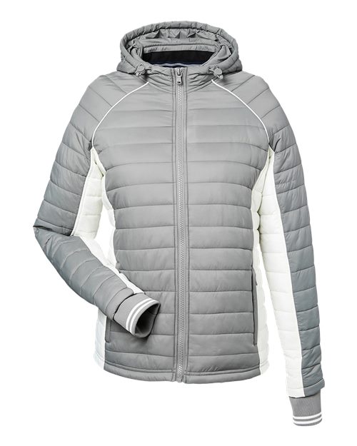 Women's Nautical Mile Hooded Puffer Jacket | USA Decoration
