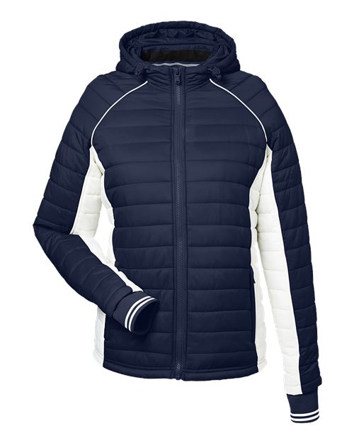 Women's Nautical Mile Hooded Puffer Jacket | USA Decoration
