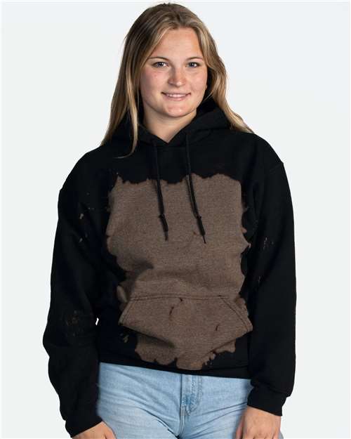 Essential Fleece Bleach Wash Hooded Sweatshirt | USA Decoration