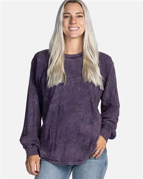 Mineral Wash Long Sleeve T-Shirt | USA Decoration