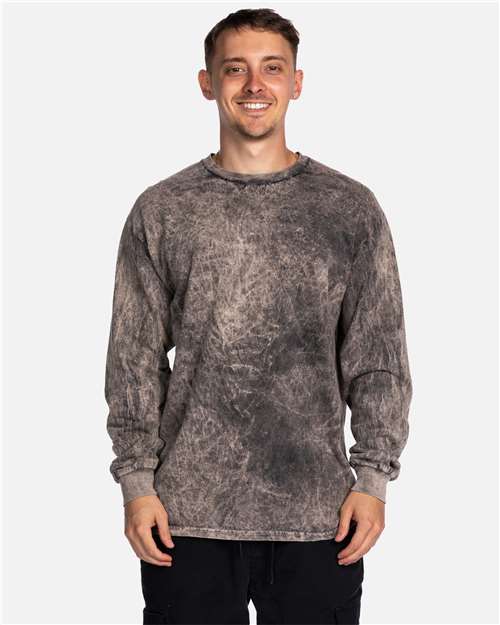 Mineral Wash Long Sleeve T-Shirt | USA Decoration